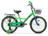 Велосипед Krakken Spike 16" зеленый /колеса 16", +доп. колеса/